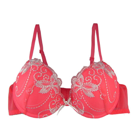 Ladies Lace Flower Embroidery Bra For Women Underwear Bras Everyday Underwire Brassiere Plunge Style Push Up Bra 32A-36D