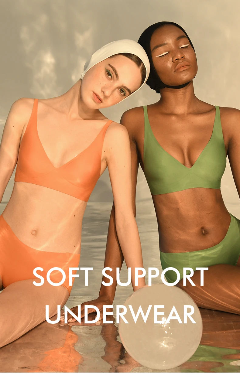 SUJIIN Sexy Wireless Bras for Women Plunge Seamless Invisible Padded Push Up Bra Comfortable Smoothing Female Bralette Bh MX074G