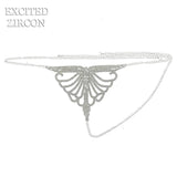 Sexy Crystal Body Harness Chain Bra and Thong Jewelry for Women Fashion Bling Rhinestone Bikini Set Underwear Body Jewelry