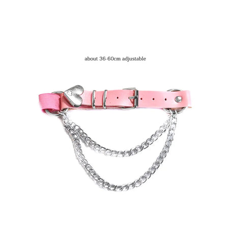 Women Rock Sexy Elastic Leather Belt Heart Leg Punk Thigh Garter Cosplay Spike Rivet Pink Gothic Thigh Ring Heart Garter