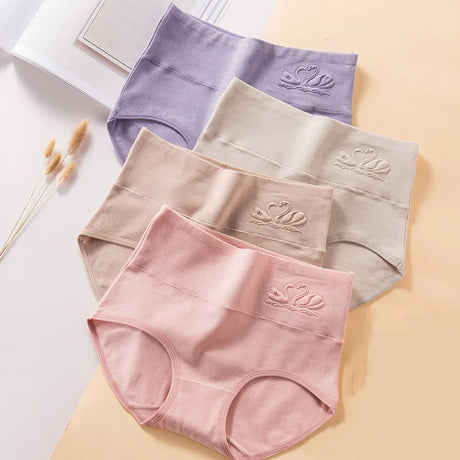 4Pcs Plus Size M-5XL Panties Women Cotton High Waist Slimming Underwear Seamless Girls Briefs Sexy Female Breathable Lingerie