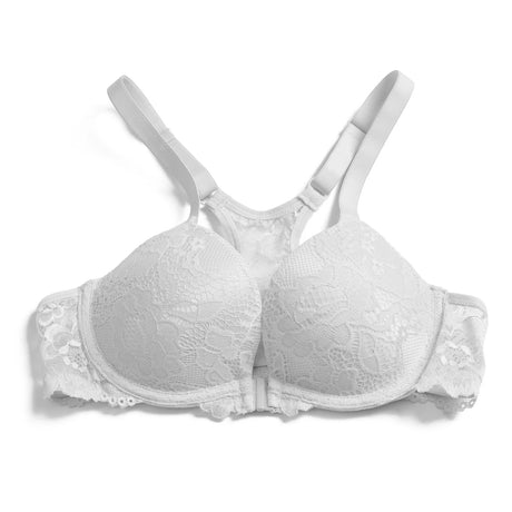 YBCG Padded Push Up Bras for Women Front Closure Backless Lace Lingerie Plunge Solid Underwear 30-44 Size A B C D DD E Cup