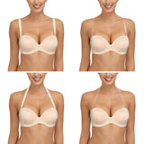 YBCG Strapless Multiway Bra Non-slip Plunge Women's Underwear Plus Size Adjusted-straps Brassiere Underwire Solid Bras For Women