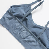 Women Soft Ribbed Bra Knit Wireless Bralette No Pad Camisole Non-Adjustable Thin Strap Lingerie Everyday Lounge Intimates M-L