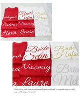Customized Logo Wedding Date Name Bathrobe Faux Silk Bridal Robe Bride Bridesmaid Wedding Robes Woman Bachelorette Preparewear
