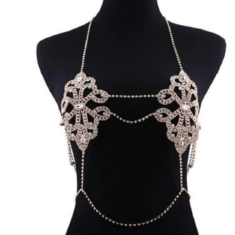 Bikini Crystal Chest Chain Suit Fashion Sexy Three-point T-ShapedPants Body Chain Girls Sexy Underwear Chain Bra Chain Underwear