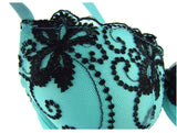 Ladies Lace Flower Embroidery Bra For Women Underwear Bras Everyday Underwire Brassiere Plunge Style Push Up Bra 32A-36D