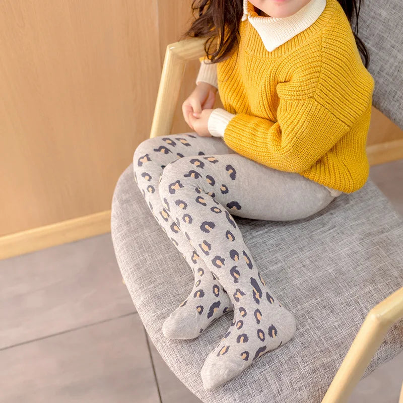 Leopard Print Kids Tights For Girls 2026 New Autumn Winter Children Pantyhose Cotton Girls Stockings Toddler Tights Baby 3-12