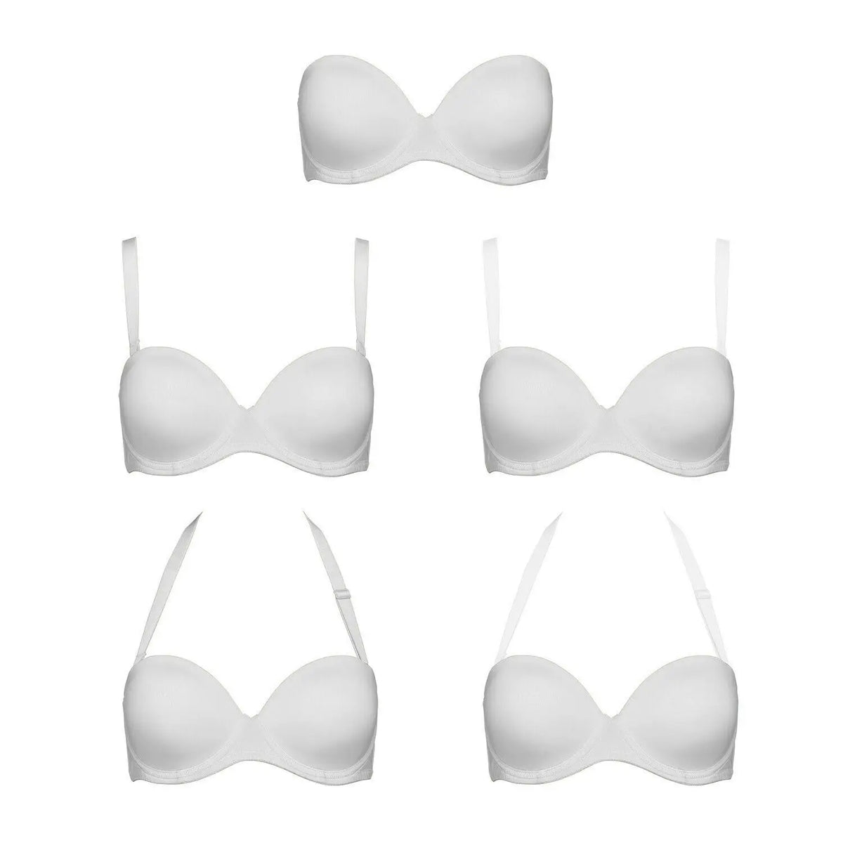 YBCG Strapless Multiway Bra Non-slip Plunge Women's Underwear Plus Size Adjusted-straps Brassiere Underwire Solid Bras For Women