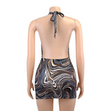 Black Bodycon Dress Women Halter Sexy Skinny Hollow Out Backless Mini Dresses Hot Summer Sleeveless Beach Party Cut Out Dress