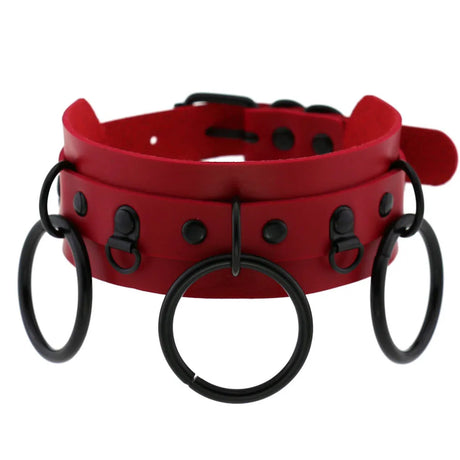 Punk Black Metal Tassel Red Choker Necklace Sexy Spiked Neck Strap Clavicle Collar Men Necklaces Hollween Women Y2K Jeweley Gift