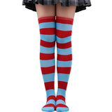 Thigh High Stockings Womens Striped Ladies Girls Black White Pink Long Over Above Knee Socks Femboy Cosplay Lolita Harajuku Y2k