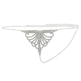 Fashion Hollow Rhinestone Mesh Bra and Thong Set Lingerie Women's Decorations Underwear Festival Bodies Chain Jewelry Harness