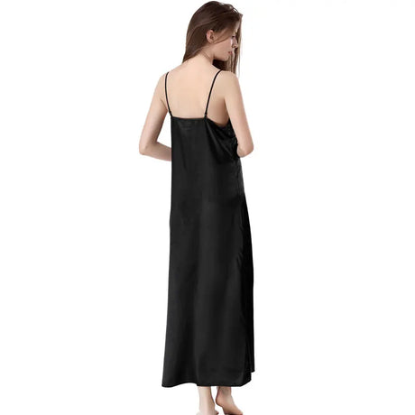 Lace Nightgowns V-neck Sleepdress White Ankle-high Nightwear Women Spaghetti Strap Nightdress Long Sleepwears For Female SLA501W