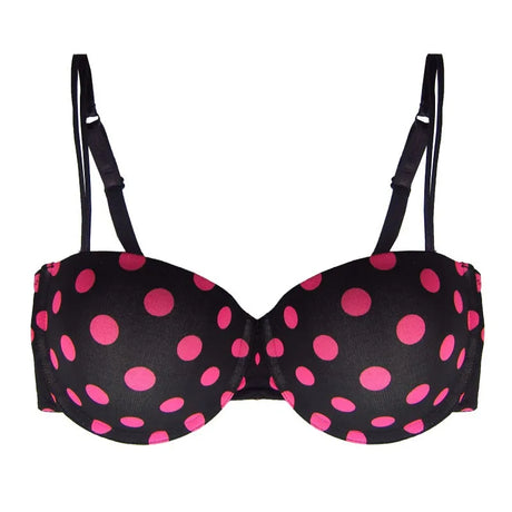 Female Cute Underwear Women Half Cup Padded Push Up Bra Pink Dots Sexy Style 32-34-36-38 B-C-D-DD Small Cup Women Bra NO. ZBW011