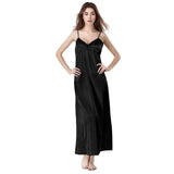 Lace Nightgowns V-neck Sleepdress White Ankle-high Nightwear Women Spaghetti Strap Nightdress Long Sleepwears For Female SLA501W