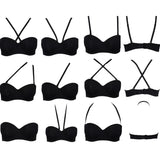 Hot Sexy Women Wedding Multiway Bralette Add 2 Cup Supper Padded Push Up Bra Strapless Bra Underwear Size 32 34 36 38 40 A B C D