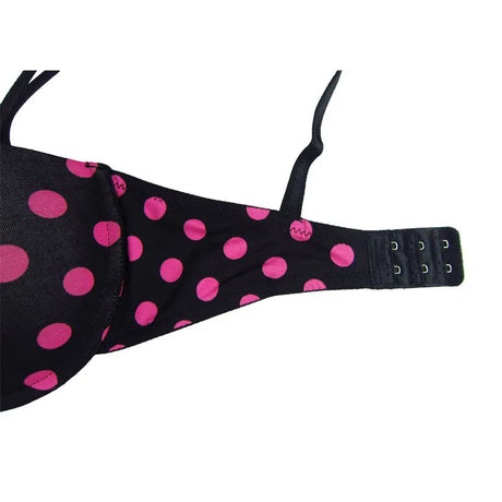 Female Cute Underwear Women Half Cup Padded Push Up Bra Pink Dots Sexy Style 32-34-36-38 B-C-D-DD Small Cup Women Bra NO. ZBW011