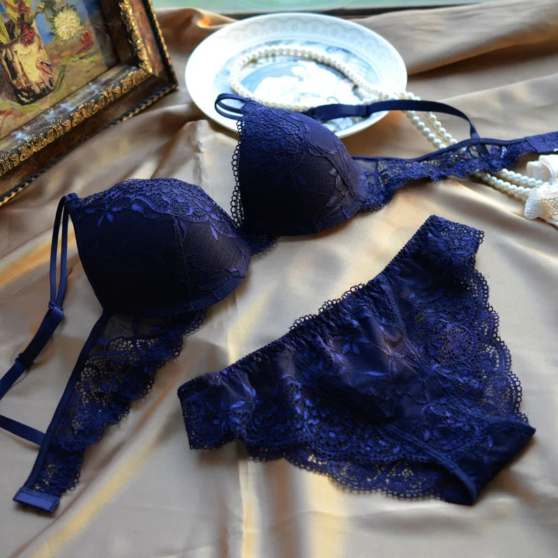 Drop shipping Hot Lace bra and panty set sexy women underwear set push up bra set