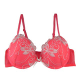 Ladies Lace Flower Embroidery Bra For Women Underwear Bras Everyday Underwire Brassiere Plunge Style Push Up Bra 32A-36D