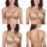 Hot Sexy Women Wedding Multiway Bralette Add 2 Cup Supper Padded Push Up Bra Strapless Bra Underwear Size 32 34 36 38 40 A B C D