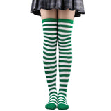 Thigh High Stockings Womens Striped Ladies Girls Black White Pink Long Over Above Knee Socks Femboy Cosplay Lolita Harajuku Y2k