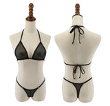See Through Mesh Micro Bikini Set Women's Brazilian Sheer Bikinis Sex Swim Lingeries Swimwear Female Swimsuit Costume