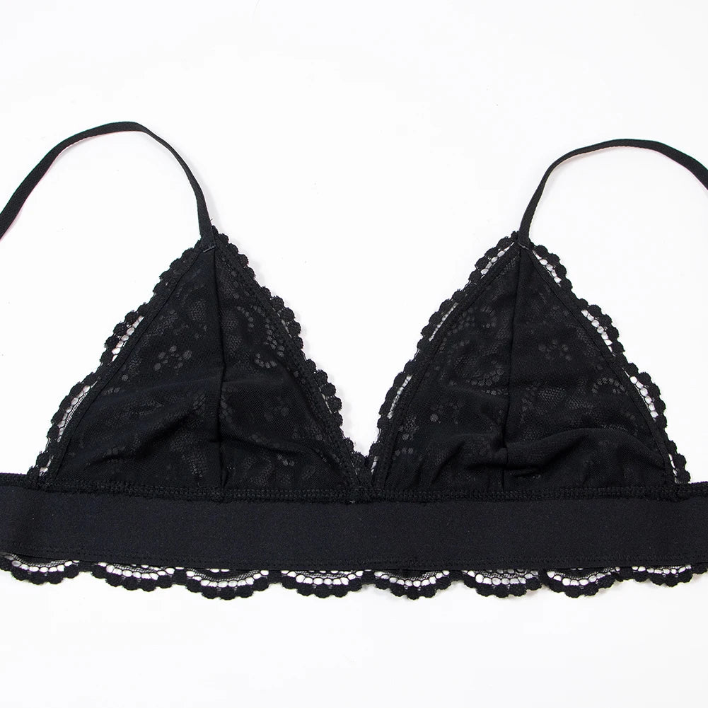 Varsbaby 4pcs/set Women's Underwear Set Lace Sexy Lingerie Set Wireless Deep V Bra Sexy Bra G-string Garter And Stockings Set