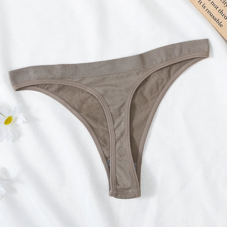 5Pcs/Set Women Brazilian Panties High Waist Thongs G-string Female Underpants Solid Color T-back Underwear Sexy Lingerie M-XL