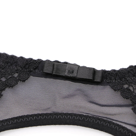 Varsbaby 4pcs/set Women's Underwear Set Lace Sexy Lingerie Set Wireless Deep V Bra Sexy Bra G-string Garter And Stockings Set