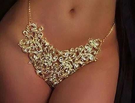 Bikini Crystal Chest Chain Suit Fashion Sexy Three-point T-ShapedPants Body Chain Girls Sexy Underwear Chain Bra Chain Underwear