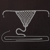 Stonefans Boho Rhinestone Grid Chest Chain and Thong Jewellery Lingerie Panties Women's Harness Bra Sexy Mesh Bodies Accessories