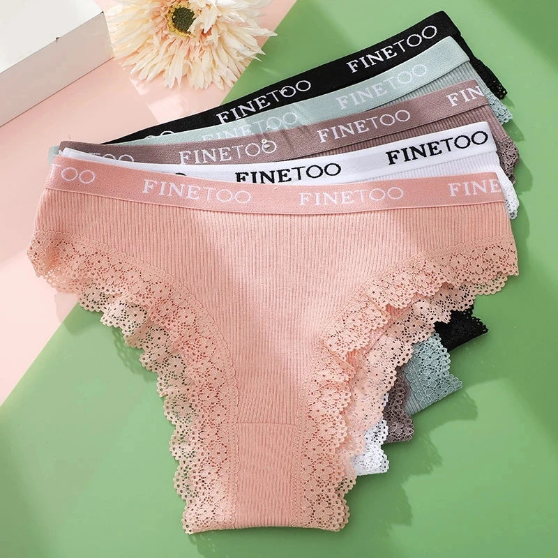 Seamless Women Panties Cotton Lace Underwear Sexy Low Rise Elastic Waist Brazilian Panties T-Back Soft Intimates Lingerie M-2XL