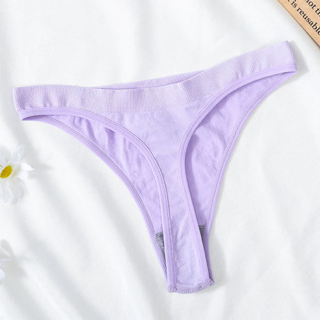 5Pcs/Set Women Brazilian Panties High Waist Thongs G-string Female Underpants Solid Color T-back Underwear Sexy Lingerie M-XL