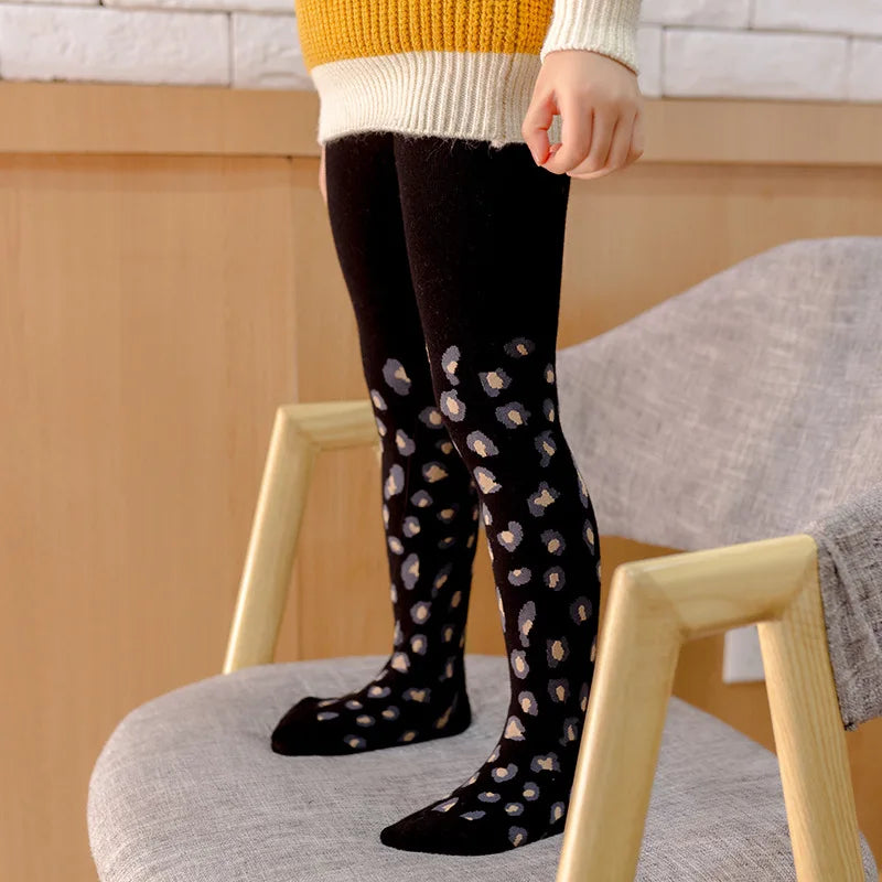 Leopard Print Kids Tights For Girls 2026 New Autumn Winter Children Pantyhose Cotton Girls Stockings Toddler Tights Baby 3-12