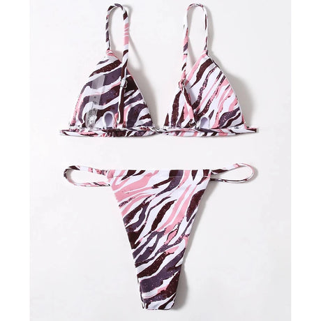 Sexy Zebra Bikini 2026 Woman Swimsuit Female Swimwear Women`s Mini Thong Bikinis Set Summer Beachwear Swimming for Bathing Suit