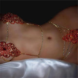Sexy Crystal Body Harness Chain Bra and Thong Jewelry for Women Fashion Bling Rhinestone Bikini Set Underwear Body Jewelry