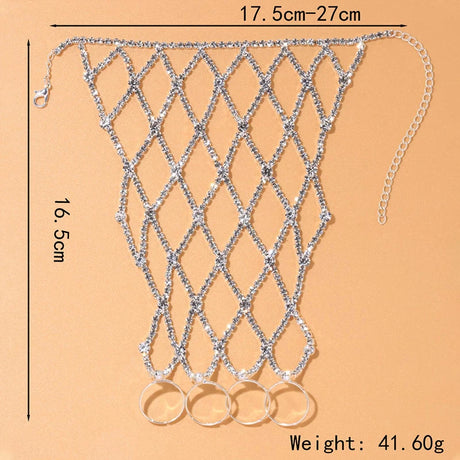 Stonefans Ring Charm Finger Mesh Linked Bracelet Jewelry Femme for Women Hand New Fashion Luxury Bangles 2022 Designer Wholeslae