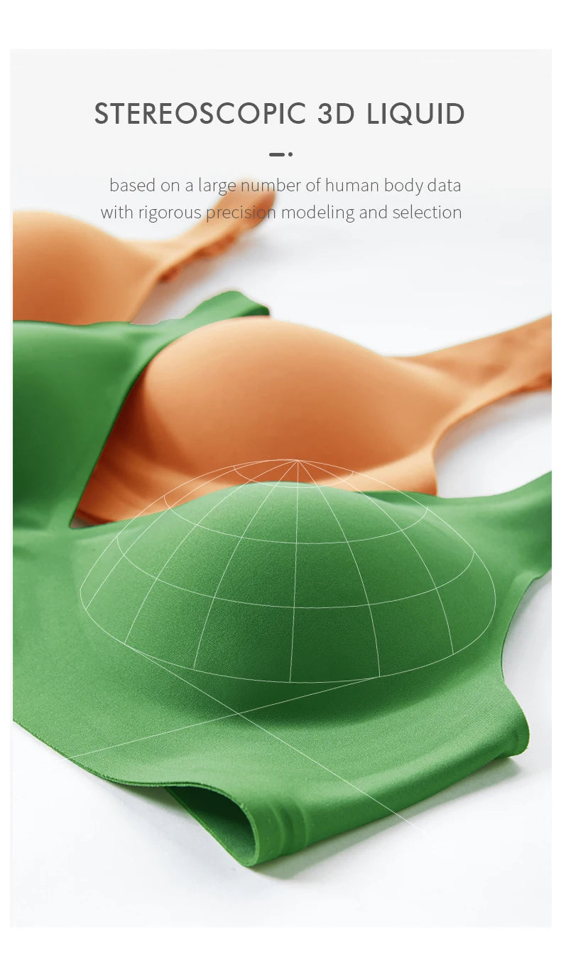 SUJIIN Sexy Wireless Bras for Women Plunge Seamless Invisible Padded Push Up Bra Comfortable Smoothing Female Bralette Bh MX074G