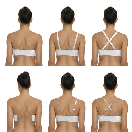 YBCG Strapless Multiway Bra Non-slip Plunge Women's Underwear Plus Size Adjusted-straps Brassiere Underwire Solid Bras For Women