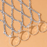 Stonefans Ring Charm Finger Mesh Linked Bracelet Jewelry Femme for Women Hand New Fashion Luxury Bangles 2022 Designer Wholeslae