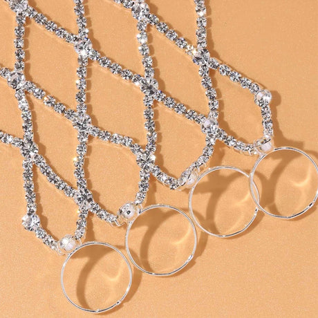 Stonefans Ring Charm Finger Mesh Linked Bracelet Jewelry Femme for Women Hand New Fashion Luxury Bangles 2022 Designer Wholeslae
