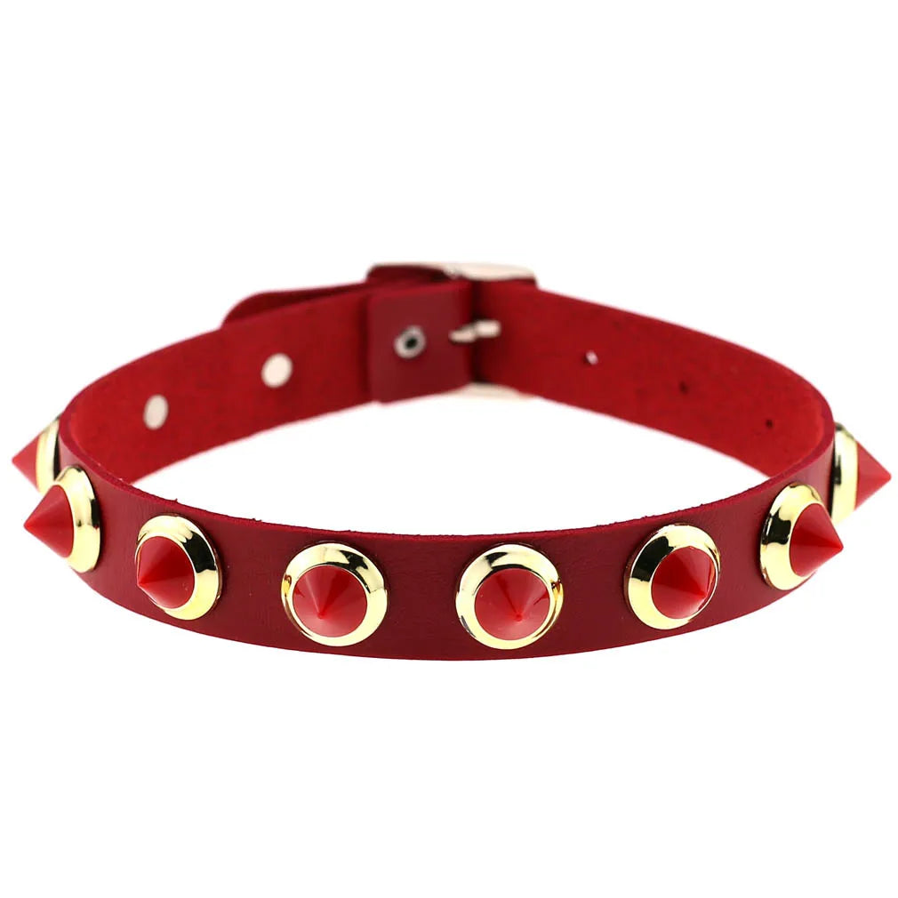 Punk Black Metal Tassel Red Choker Necklace Sexy Spiked Neck Strap Clavicle Collar Men Necklaces Hollween Women Y2K Jeweley Gift