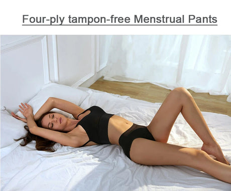 4-Layer Absorbent Leakproof Menstrual Panties For Women Period Heavy Flow Physiological Pants Plus Size Cotton Postpartum Briefs