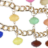 Sexy Women Siamese Bikini Body Chain New Fashion Nightclub Backless Multicolor Beads Hollowout Halter Bra Chain Jewelry