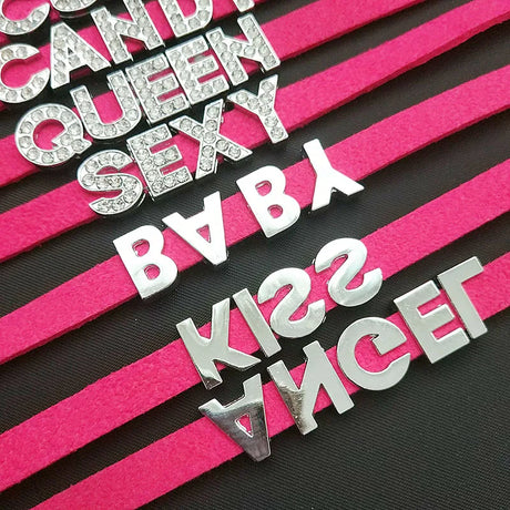 DIY Personalized Rhinestone Letter Custom Name Necklace Black Velvet Leather Choker Collar Neck Jewelry Friends Family Gifts
