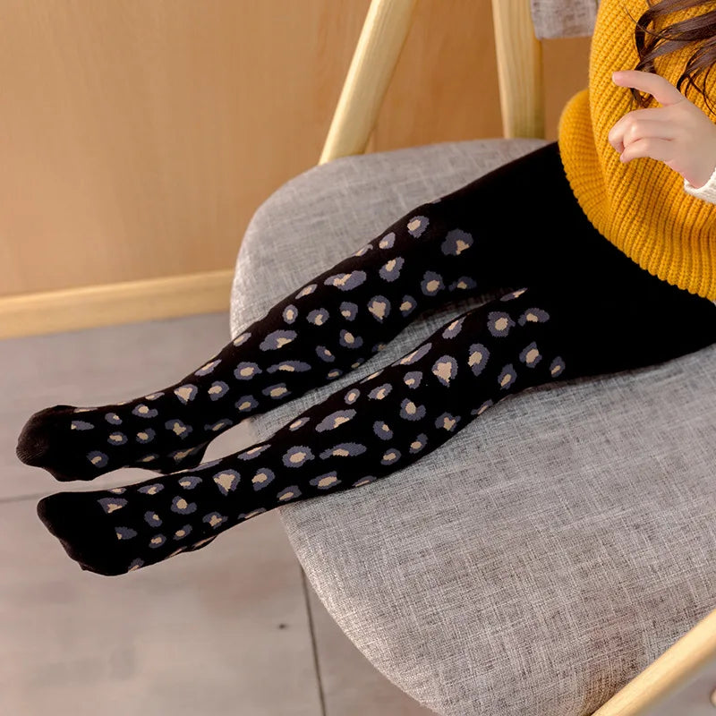 Leopard Print Kids Tights For Girls 2026 New Autumn Winter Children Pantyhose Cotton Girls Stockings Toddler Tights Baby 3-12