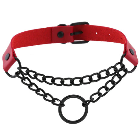 Punk Black Metal Tassel Red Choker Necklace Sexy Spiked Neck Strap Clavicle Collar Men Necklaces Hollween Women Y2K Jeweley Gift