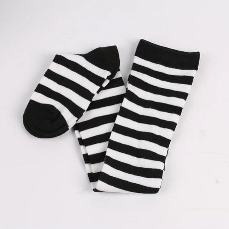 Thigh High Stockings Womens Striped Ladies Girls Black White Pink Long Over Above Knee Socks Femboy Cosplay Lolita Harajuku Y2k