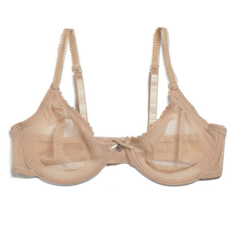 Vgplay Ultra-thin Lace Lingerie See Through Women Bra Underwire Plunge Without Padded Bras for Women Plus Size Hollow Mesh